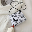 Retro Women Butterfly Plaid Pattern Shoulder Messenger Bag Ladies Small Handbags