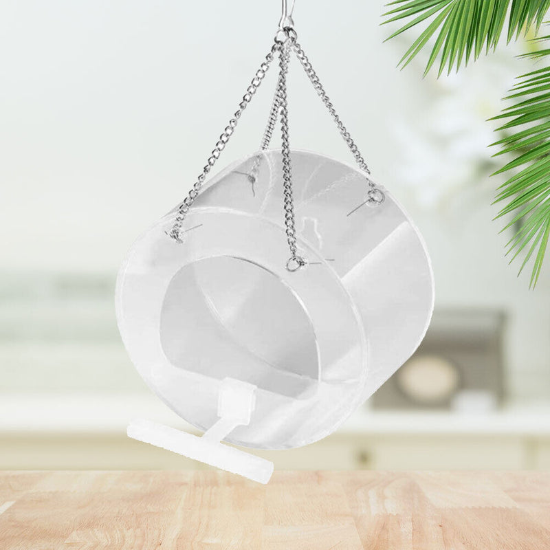 Acrylic Bird Feeder Outdoor Hanging Transparent Bird Food Seed Holder Box