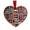Book Lovers Heart-Shaped Bookshelf Pendant Ornament Christmas Tree Gifts FAST S#