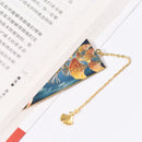 Flamingo Metal Bookmarks Brass Baking Varnish Ginkgo Leaf Pendant Book Marker
