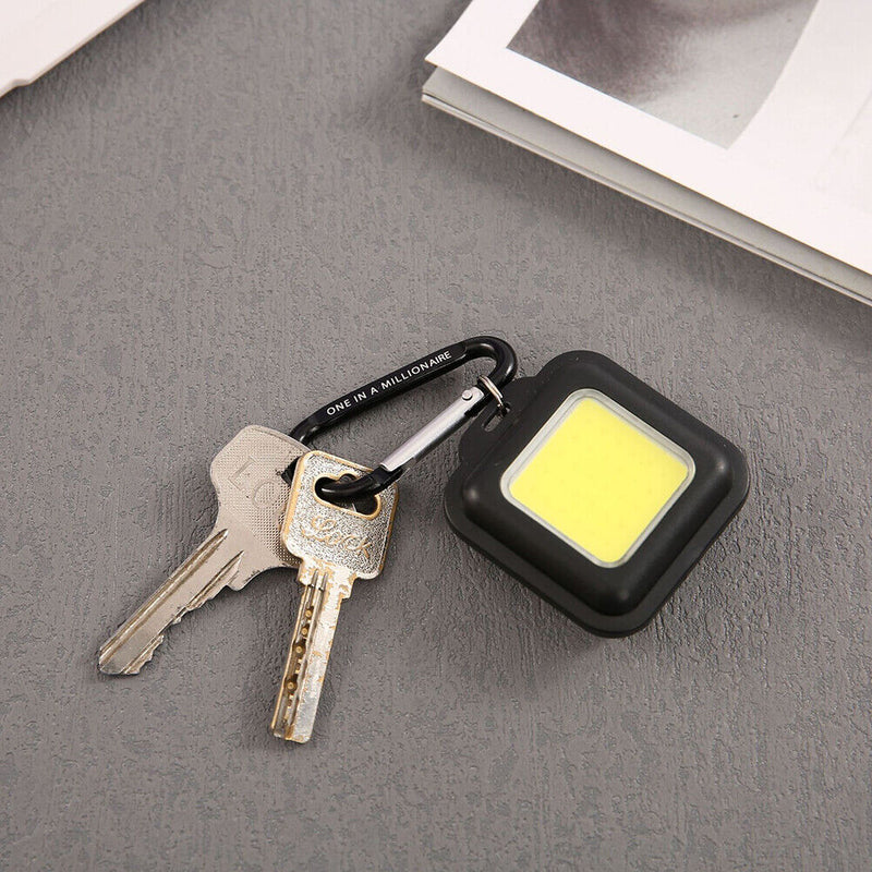 Mini Keychain Light 500LM COB LED Flashlight USB Outdoor Camping Fishing La