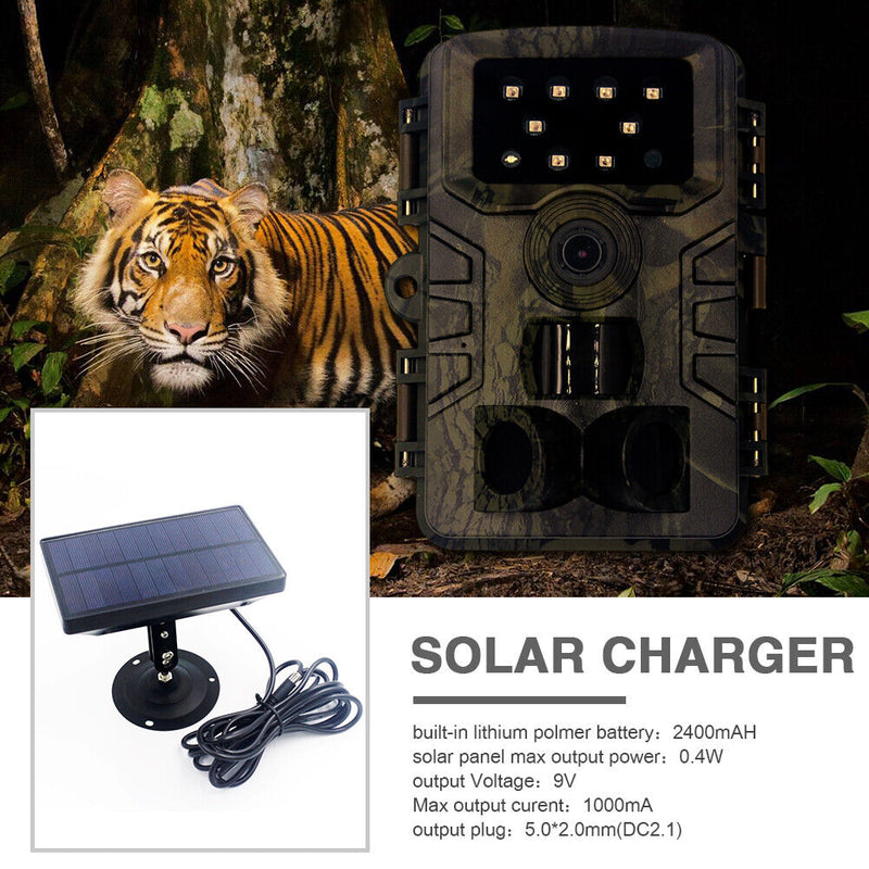 1000mA 9V Solar Panel Trail Camera Power Supply Charger Battery for HC700 H