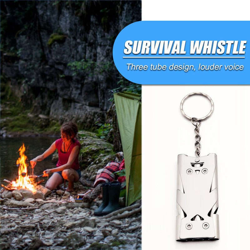 Outdoor Three-Pipe Emergency Survival Whistle EDC Portable High Decibel Whist