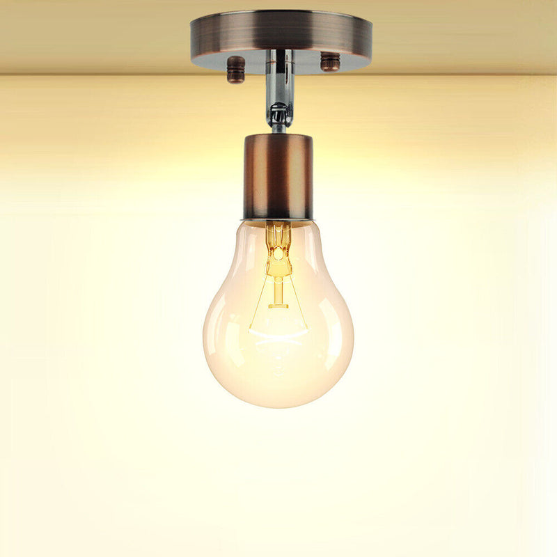 E27 Lamp Holder Retro Metal Lamp Socket 180 Rotating Wall Lights Base (F) Newly