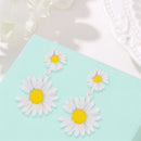 Daisy Flower Korean Sweet Women Holiday Stud Earrings Jewelry Gift (White) Newly