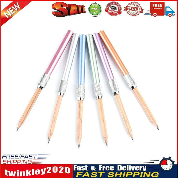 Metal Single Head Pencil Extender Holder Sketch School Office Write Tool Newly