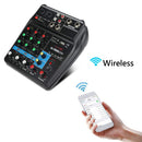 4 Channel Audio Sound Mixer Mini Mixing DJ Console with 48V Power (EU Plug)