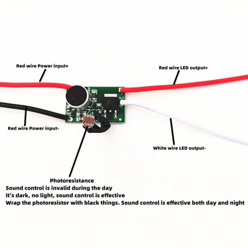 4A 12V Solar Sound Control Lamp Controller Drive Board Induction Control Module