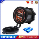 4.2A Car Motorcycle Dual USB Charger Sockets LED Power Plug Outlet (Orange)