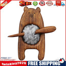 Wooden Animal Brooch DIY Craft Badge Cartoon Pin Sweater Clasp (Bear)