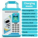Fingerprint Piggy Bank Password Money Storage Cash Saving Box (Navy Blue) Newly