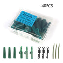 40pcs Lead Clips Quick Change Swivels Tail Rubber Tubes Anti Knot Sleeves K
