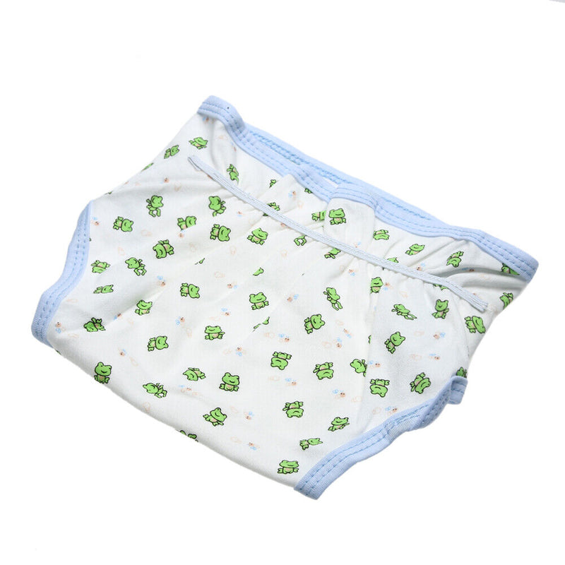 Baby Infants Breathable Soft Cotton Diaper Pants Reusable Nappy (Frog)