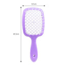 Hollow Detangling Hairdressing Comb Wet Dry Hair Scalp Plate Combs (Purple)