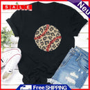 Independence Day Leopard Baseball Tea T-Shirt (Black XXL)