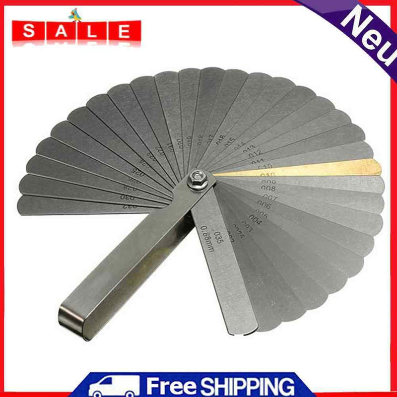 32 Blades Combination Feeler Gauge Metric / Imperial Gapped Filler 0.04-0.88mm