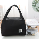 Waterproof Patch Lunch Bag Thermal Insulated Bento Case Handbag (Black) Newly