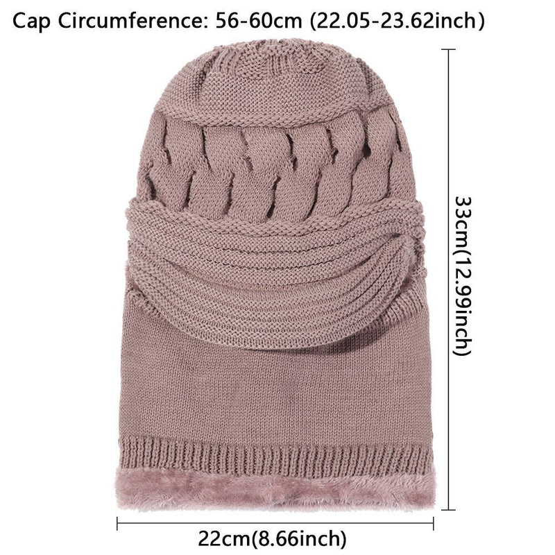 Windproof Plus Thickening Winter Hat Balaclava Beanies Scarf Cap Woolen Hat