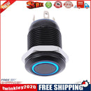 12mm Waterproof Flat Top Blue LED Metal Monmentary Push Button Switch