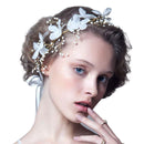 Women Flower Beads Bridal Headband Hairband Wedding Evening Hair Jewelry