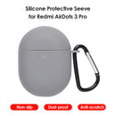 For Redmi AirDots 3 Pro Silicone Protective Case Cover with Keychain (Grey)