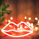 Lips Shaped Neon Lights Battery USB Dual Purpose Modeling Nightlight (Red) Newly