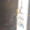 Hanging Crystal Light Catcher Metal Moon Sun Garden Wall Wind Chime (61) Newly