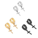 Hoop Stainless Steel Piercing Earrings Pendant Ear Stud Cross Stars Dangle