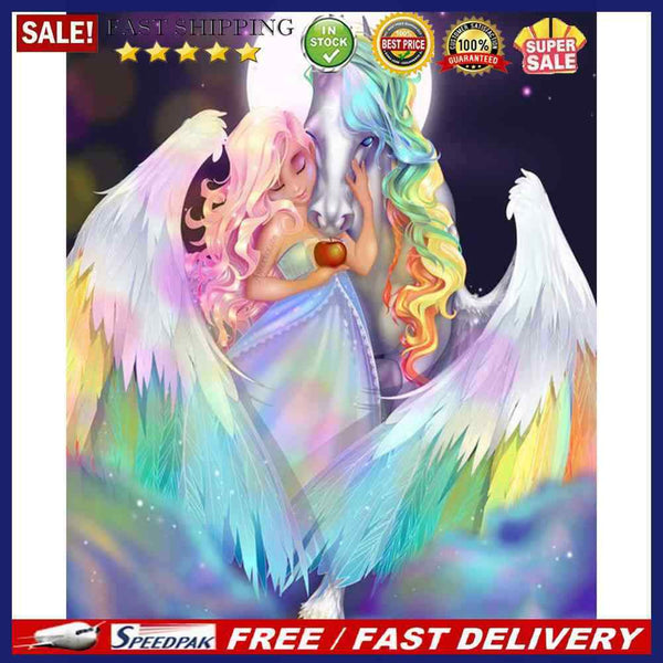 Girl White Horse Canvas Paint By Numbers Oil Hand Painted Drawing Kit Home Decor