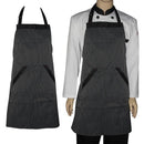 Universal Unisex  Stripe Bib Apron with  Pockets Chef Cook Tool Coffee B