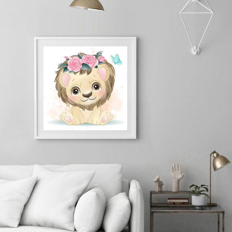 5D DIY Diamond Painting Kits Full Round Drill Cartoon Little Lion Mosaic