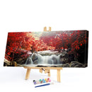Maple Forest Waterfall Oil Paint By Numbers Kits Picture DIY Gift for Adults Kid