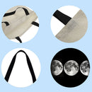 moon Printed Shoulder Shopping Bag Casual Large Tote Handbag (40*40cm)