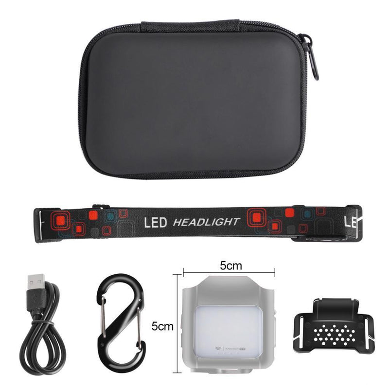 Hat Clip Light Headlight COB LED Camping Fishing Headlamp (Grey) Sensor