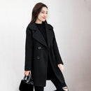 Pocket Cardigan Outwear Solid Color Women Turn Down Collar Long Sleeve Coat
