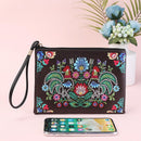 DIY Rooster Special Shaped Diamond Painting Women Wristlet Wallet Zipper Clutch