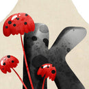 Mushroom K Printed Linen Apron Waterproof Kitchen Cooking Bibs (68X55CM)