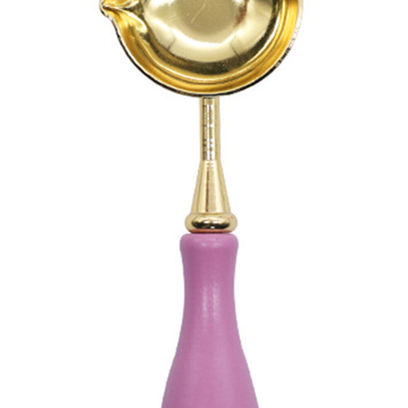 Sealing Wax Spoon Solid Wood Retro Wax Spoons Decorative Stamp Craft (Pink)