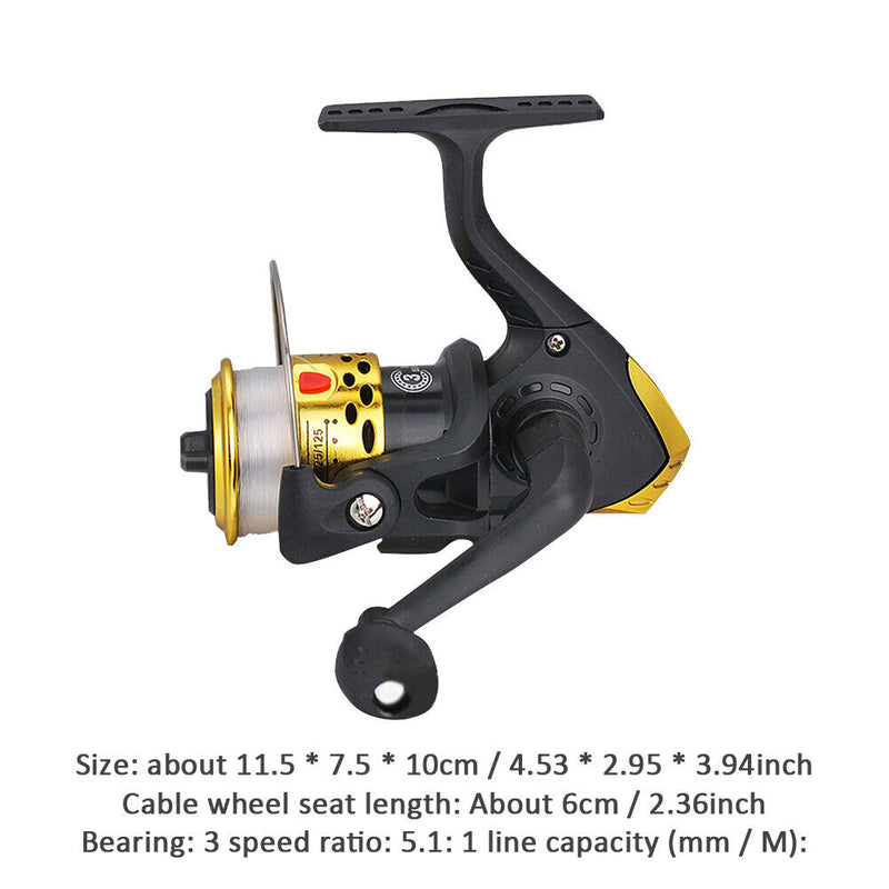 Spinning Reel 3BB Spool Wire Cup Gear Ratio 5.1/1 Sea Fishing Reel (Yellow)
