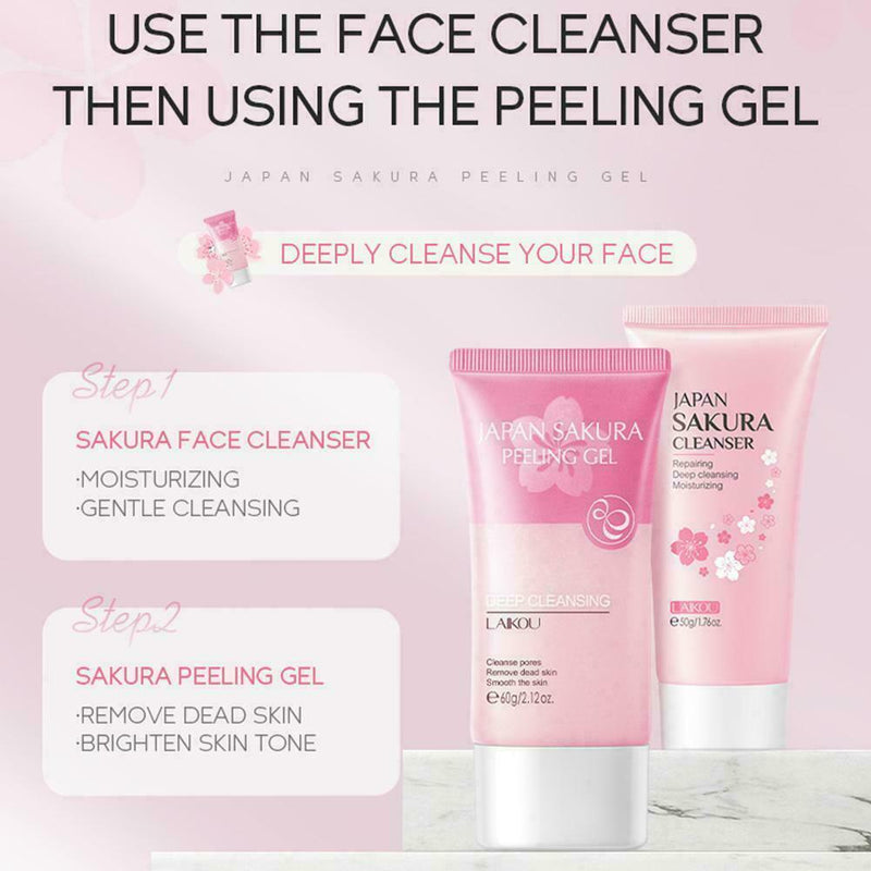 Deep Cleansing Exfoliating Peeling Gel Facial Scrub 60g Smooth Cleanser T9 E6B4