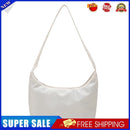 Women Solid Color Messenger Bag Lady Nylon Zipper Crossbody Bag (White)