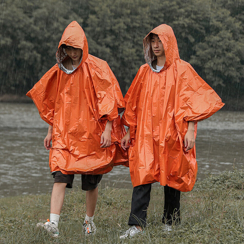 Waterproof Hooded Rain Poncho Raincoat Outdoor Hiking Bike Cycling Rainwear UK