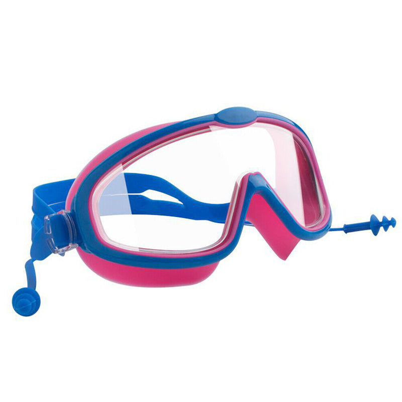 Children Swimming Goggles w/ Earbuds Anti Fog Swimming Glasses (Rose Red) Newly