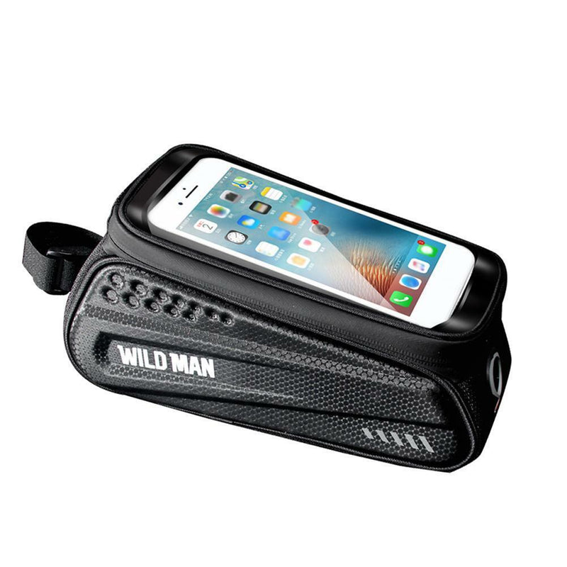 WILDMAN Waterproof Mountain Bike Frame Front Bag Bicycle Mobile Phone Holder Bag
