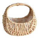 Hand-woven Rattan Storage Basket Picnic Flower Girl Wicker Pot Gift Flower E6B4