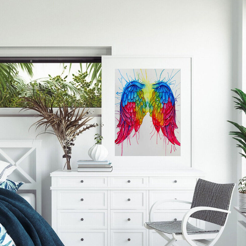 40x50cm Oil Paint By Numbers Rainbow Angel Wings Frameless Picture Home Decor