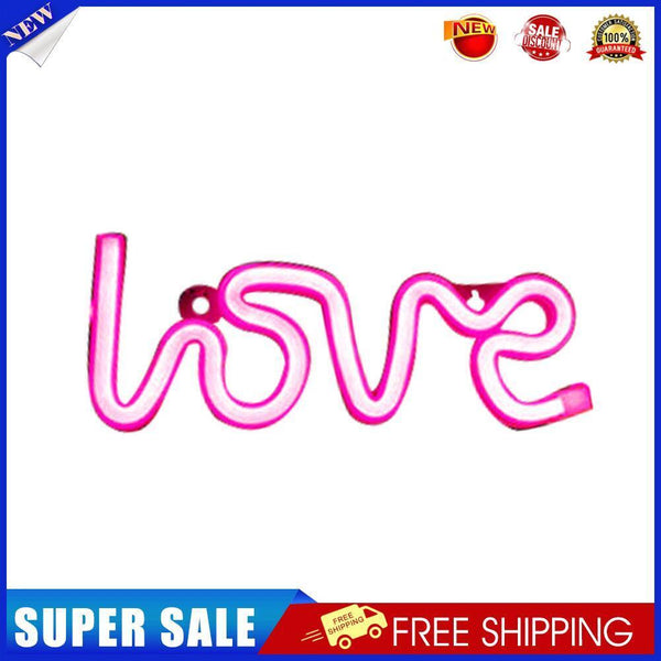 LED Love Neon Sign Light Romantic Wedding Party Valentine Lamp Decor (Pink)