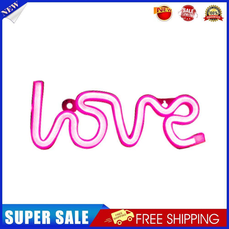 LED Love Neon Sign Light Romantic Wedding Party Valentine Lamp Decor (Pink)