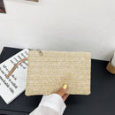 Fashion Women Bohemian Woven Clutch Wristlet Bag Summer Beach Handbags Purse