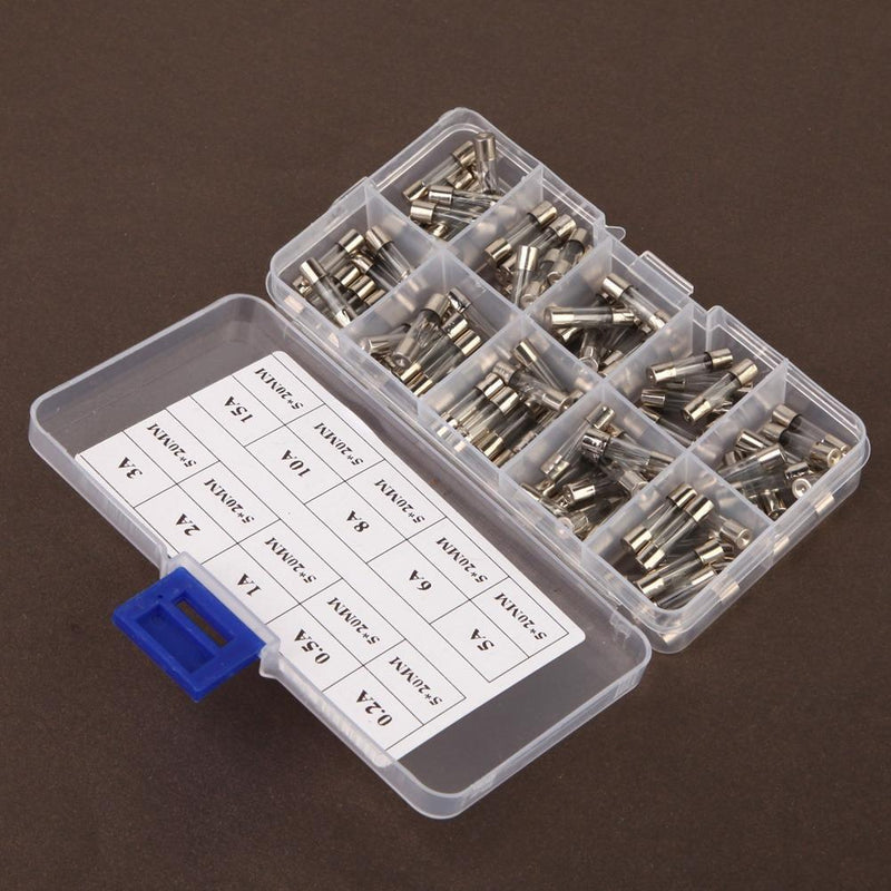 100Pcs/Box 5 * 20mm schnell schnelle Schlag Glas Rohr Sicherung Sortiment Kit 10
